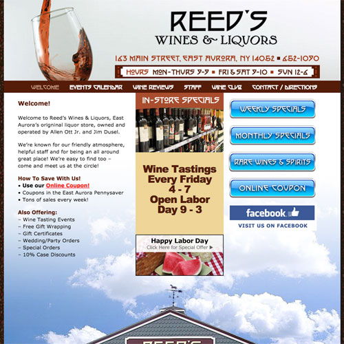 Reeds Wines & Liquors Website by Buffalo Creative Group